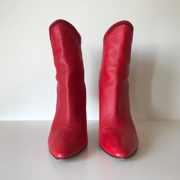 Tamara Mellon Red Ankle Boots - Picture 7 of 11